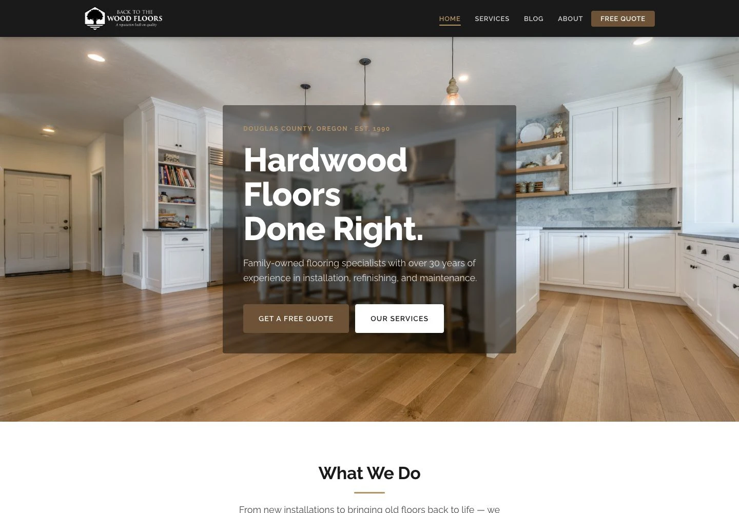 Back To The Wood Floors homepage screenshot