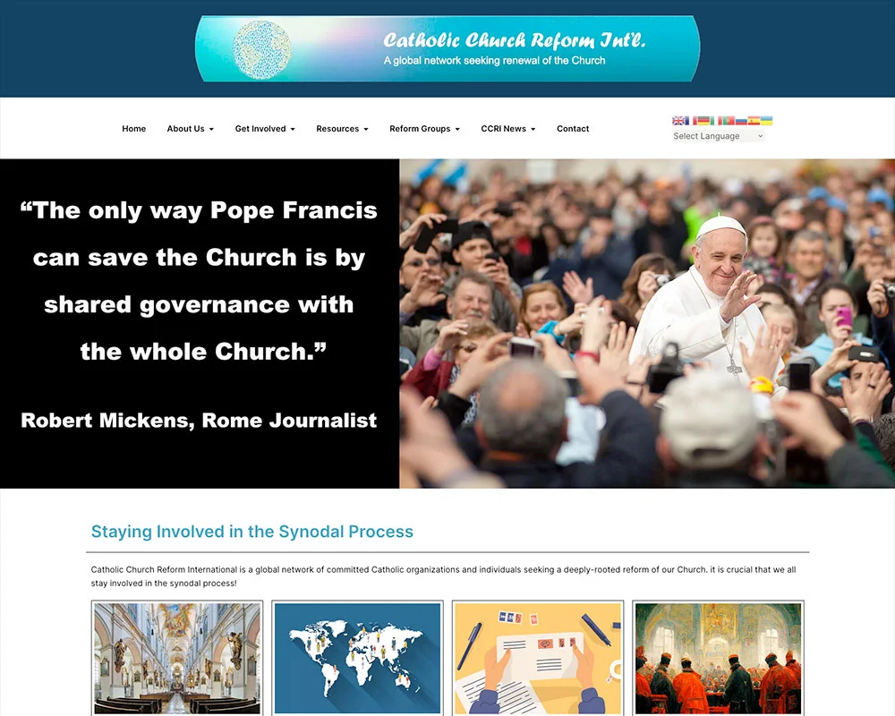 Catholic Church Reform International website design
