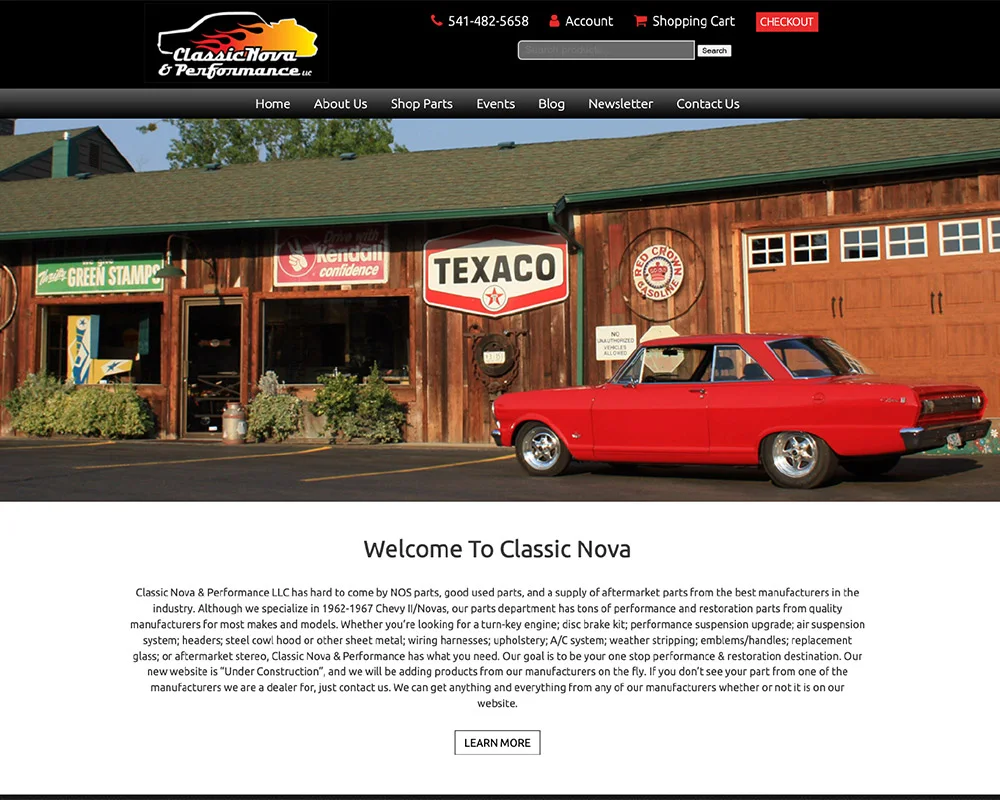 Classic Nova Performance website design