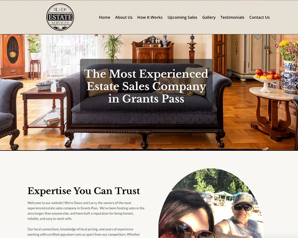 L&D Estate Sales website design