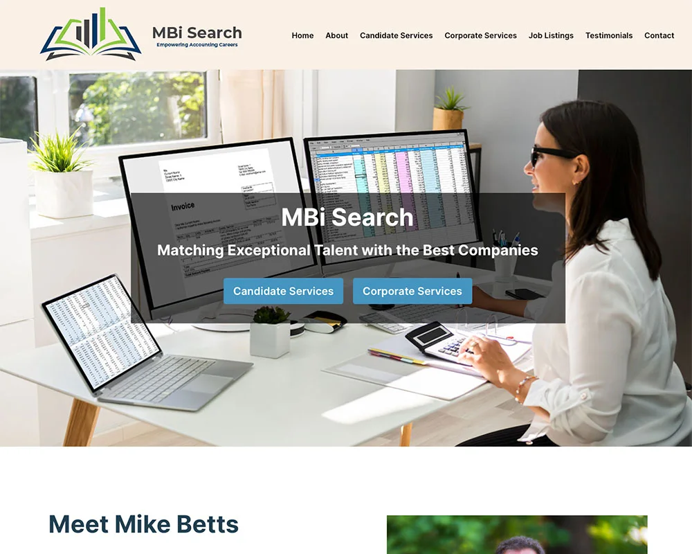 MBI Search website design