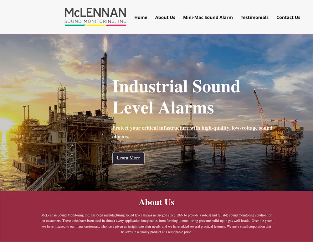 McLennan Sound Monitoring website design