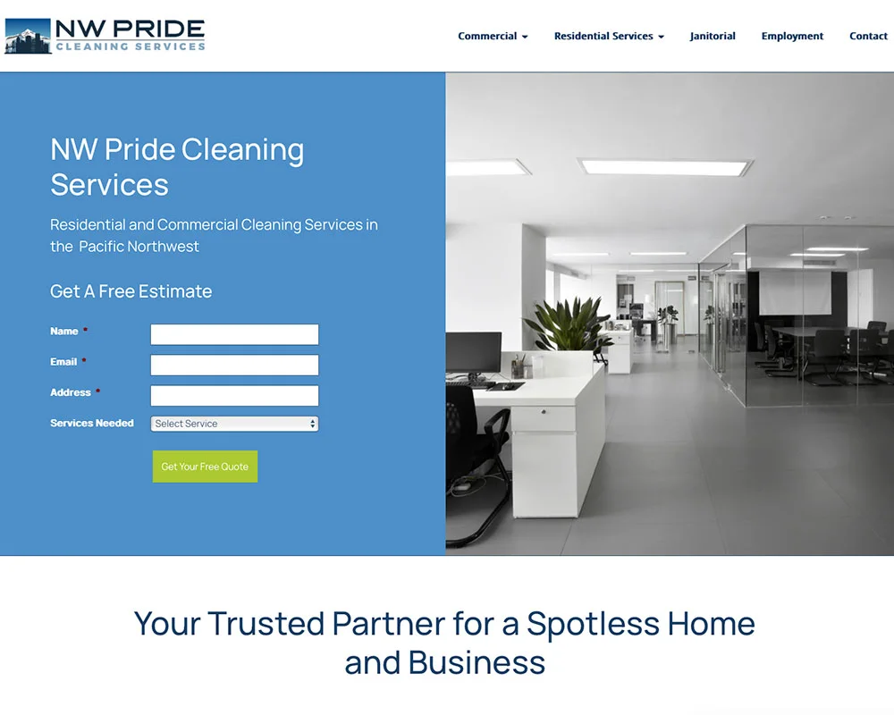 NW Pride Cleaning website design
