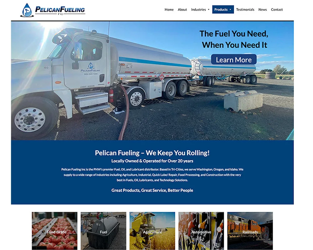 Pelican Fueling website design