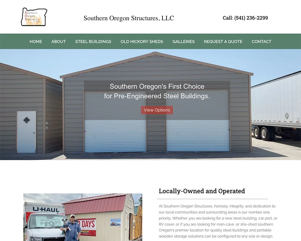 Southern Oregon Structures website design