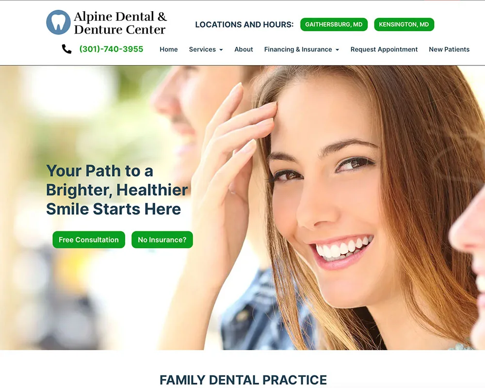 Alpine Dental website design
