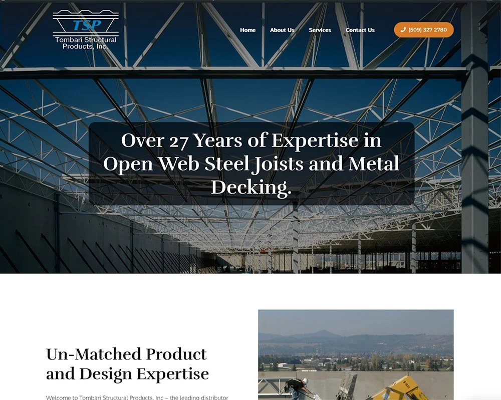 Tombari Structural Products website design